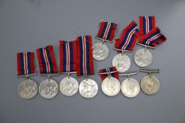 Ten assorted WWII medals
