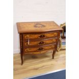 A reproduction marquetry chest, width 74cm, depth 38cm, height 72cm