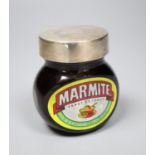 A modern silver lidded marmite jar, maker TJK, London, 2006, 73mm.