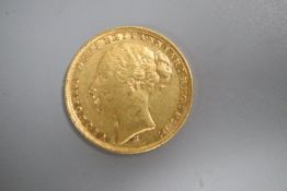 A Victoria 1879 gold sovereign, Melbourne mint.