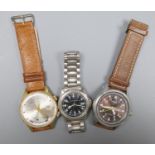 Three assorted wrist watches including Interpol, Sekonda and Mappin & Webb.