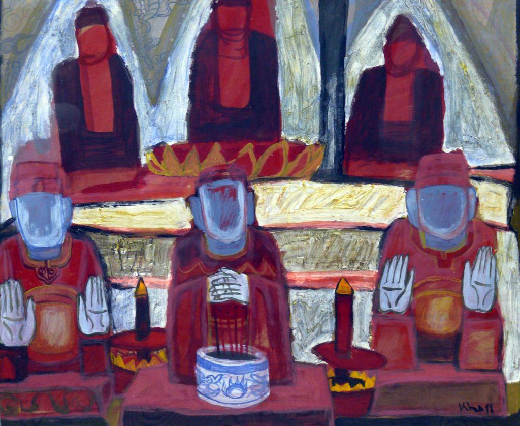 Kha Nygun (Vietnamese)gouache on paper'Hanoi, North Vietnam'signed and dated '9852 x 61cm