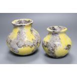 Jerome Massier, Vallauris, a mottled yellow and grey ground pottery vase, signed to base and a