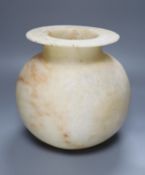 An alabaster globular vase, 26cm (a.f)