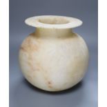 An alabaster globular vase, 26cm (a.f)