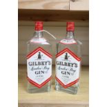 Two bottles of Gilbey's Gin