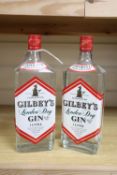 Two bottles of Gilbey's Gin