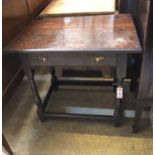 An 18th century oak side table, width 76cm, depth 53cm, height 67cm