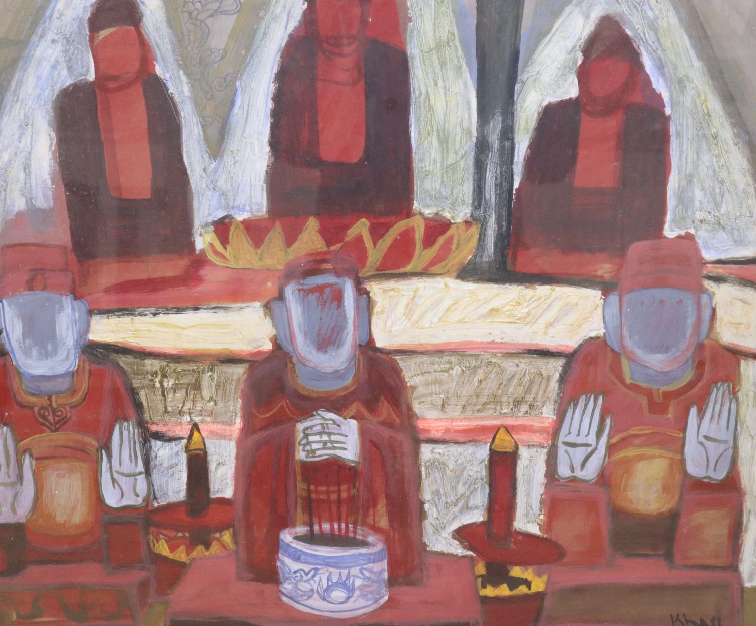 Kha Nygun (Vietnamese)gouache on paper'Hanoi, North Vietnam'signed and dated '9852 x 61cm - Image 2 of 3