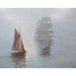 After Montague Dawson, colour print, Night Mists, overall 66 x 78cm