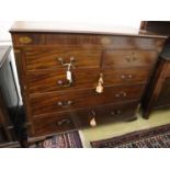 A George IV inlaid mahogany Scottish chest of drawers, width 130cm, depth 55cm, height 108cm