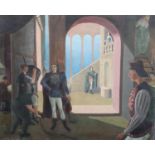 James Cleaver (1911-2003)oil on canvasShakespearian actors preparing to go on televised