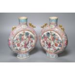 A pair of 19th century Chinese moon flasks, Guangxu mark to base, height 23cm