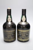 Two bottles of Amandios Old Tawny port, 1938 and 1945