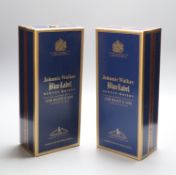 Two bottles of Johnnie Walker Blue Label whisky, 75cl., in unopened boxes