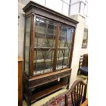 A Chippendale Revival mahogany display cabinet, width 126cm, depth 36cm, height 195cm