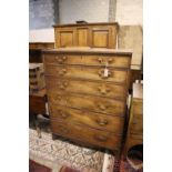 A tall George III mahogany chest, fitted six long drawers, width 99cm, depth 50cm, height 129cm