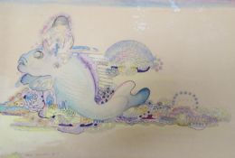 Katie Blackmore (1890-1957)watercolour and inkChildren's illustration, Underwater Gardensigned and