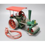 A Wilesco live steam model of a steam roller, Mamod 1978, overall length 32cm
