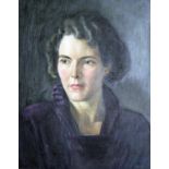 Mrs Dulcie Lambrick (1901-), oil on canvas, Portrait of Mrs Irene Horner, signed, 50 x 39cm