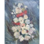 Manner of Maurice Vlaminck, oil on canvas, Study of flowers, 41 x 33cm, unframed