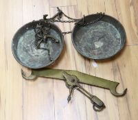 A set of 19th century brass and copper beam scales
