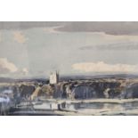 § Rowland Hilder (1905-1993), watercolour, 'Valley Church', signed, 25 x 35cmCONDITION: