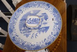 A Copeland blue and white willow pattern Lazy Susan