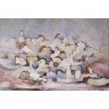 Asher Amid, oil on canvas, Israeli village, signed and dated '78, 49 x 69cm