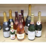 A Magnum of Descombes NV champagne and eight other champagnes /sparkling wines