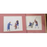 19th century Chinese School, three gouache on watercolour, Torture and execution scenes, 16 x 19cm