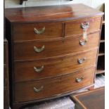 A George IV mahogany bow front chest, width 107cm, depth 52cm, height 107cm