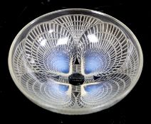 René Lalique. A pre-war opalescent glass Coquilles pattern bowl, no.3203, designed in 1924, engraved