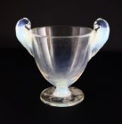 René Lalique. A pre-war opalescent glass Ornis pattern vase, no.976, designed in 1926, engraved mark