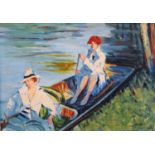 Claude Shepperson (1867-1921)oil on canvas boardTwo women in a puntsigned9.5 x 13.5in.CONDITION: