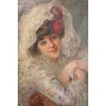 Albert de Belleroche (1864-1944)oil on canvasPortrait of a woman wearing a lace veil27 x 22.25in.,