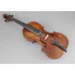 An 18th/19th century violin, labelled 'Thomas Balestrieri Cremonensis Fecit Mantua Anno 1761',