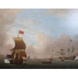 Peter Monamy (1681-1749)oil on canvasMen-o'-war and other vessels in an estuary with salutes being