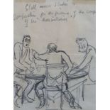 Sir Alfred Munnings (1878-1959)4 pencil sketchesThree men around a table, inscribed 'Still more