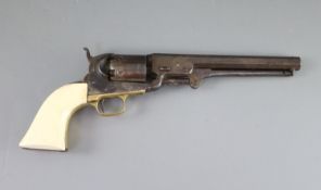 A Colt London 1851 Percussion Cap Navy Revolver, No. 1811 with ivory grip, length 13in.CONDITION: