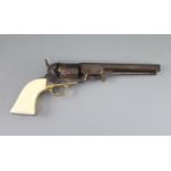 A Colt London 1851 Percussion Cap Navy Revolver, No. 1811 with ivory grip, length 13in.CONDITION: