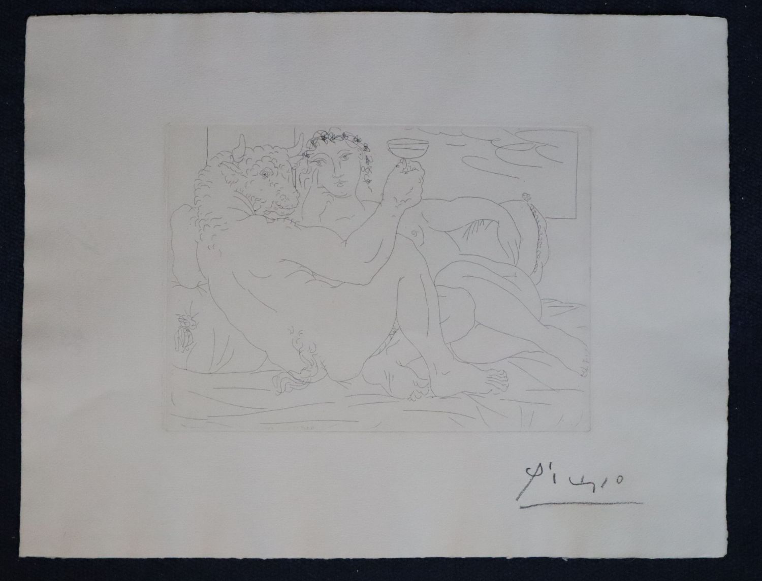§ Pablo Picasso (Spanish 1881-1973)etching, 1933,Minotaure, une coupe a la main, et jeune femme, - Image 2 of 3