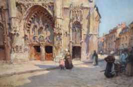 Terrick Williams (1860-1935)oil on canvas'The Church Door, Honfleur'signed, inscribed verso and