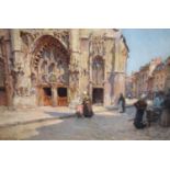 Terrick Williams (1860-1935)oil on canvas'The Church Door, Honfleur'signed, inscribed verso and