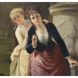 William Oliver (1823-1901)oil on boardYoung women in a gardensigned27.5x 22in.CONDITION: Oil on