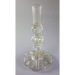 A rare and important lead glass candlestick, attributed to George Ravenscroft, c.1680 semi-crizzled,