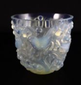 René Lalique. A pre-war opalescent glass Avallon pattern vase, no.986, designed in 1927, engraved