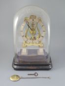 Jones, Strand. An early Victorian brass skeleton clock, with silvered Roman chapter ring and