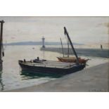 § Andre Chochon (1910-2005)oil on wooden panelFishing boats in harboursigned11 x 15.5in.CONDITION: