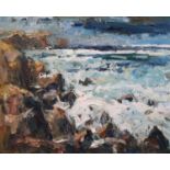 § Gareth Parry RCA (1951-)oil on canvas'After the Storm', 'Rocky Coast'signed20 x 23.75in.CONDITION: